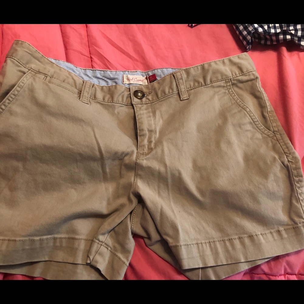 Red camel shorts